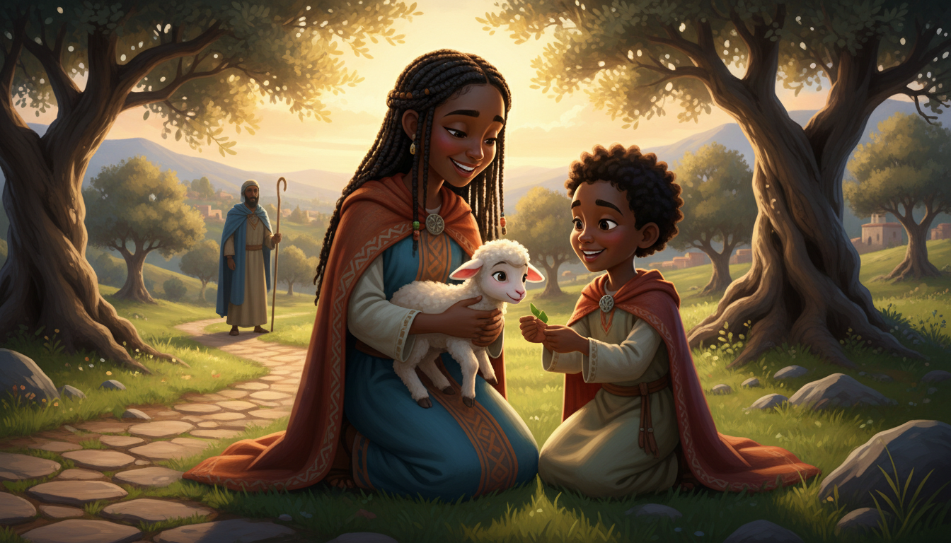 Black Israelite children helping a lost lamb